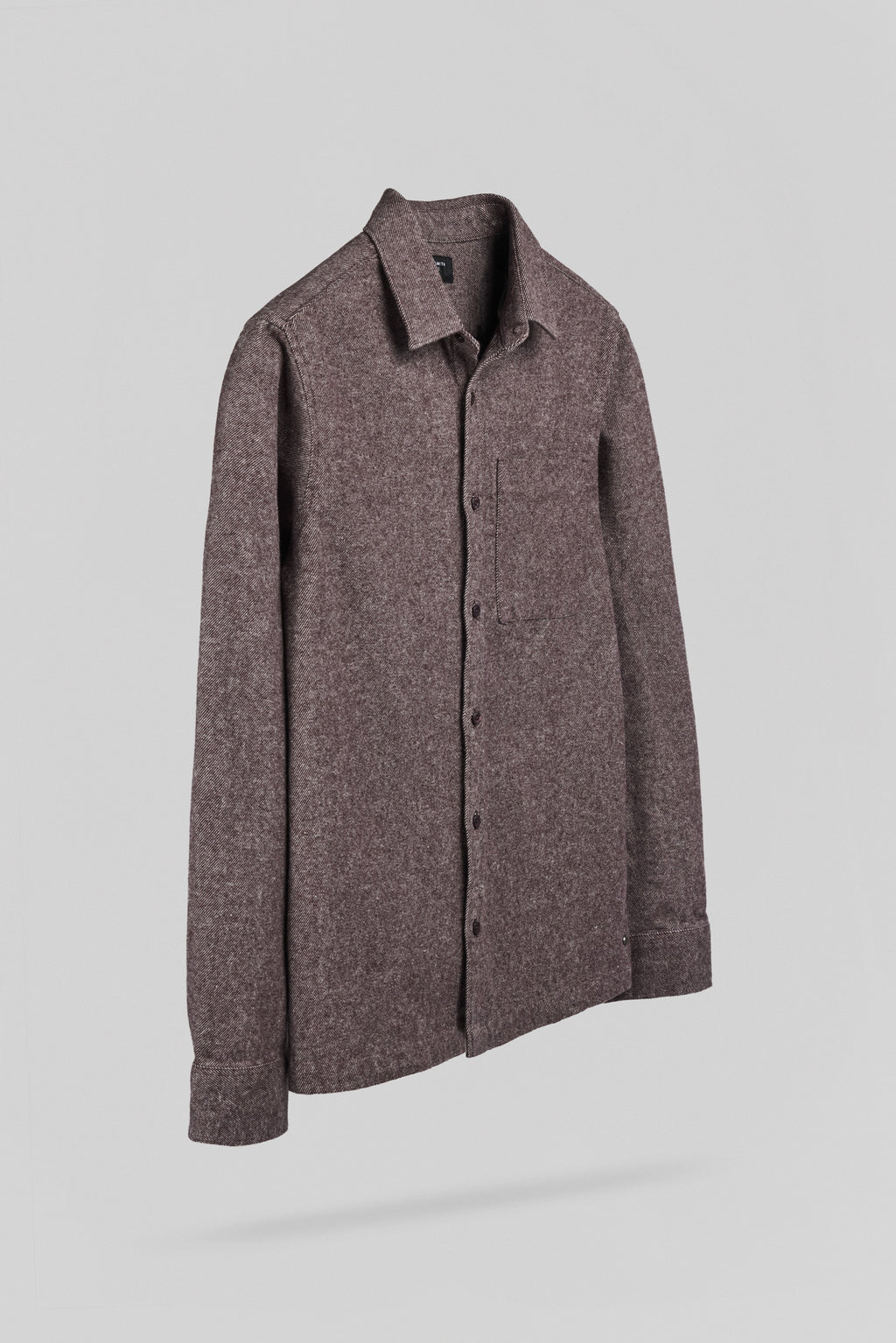 Chemise flanelle col classique C-SCOTT ML MARRON PRUNE - 2