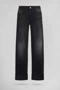 Jean bas raccourci BOYFRIEND BLACK USED - 1