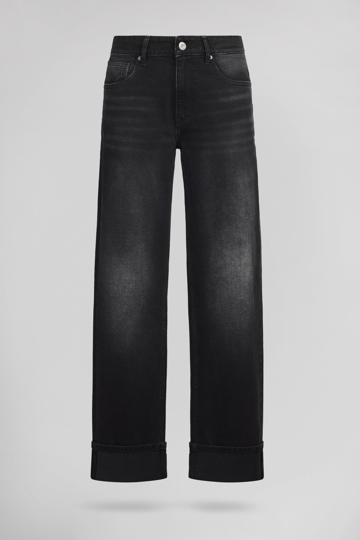 Jean bas raccourci BOYFRIEND BLACK USED - 1