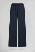 Pantalon fluide à rayures P-TENY TOTAL NAVY - 1