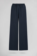 Pantalon fluide à rayures P-TENY TOTAL NAVY - 1