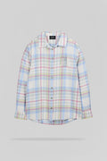 Chemise ample à carreaux C-CLARA ML MIDDLE WHITE - 1