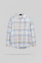 Chemise ample à carreaux C-CLARA ML MIDDLE WHITE - 1