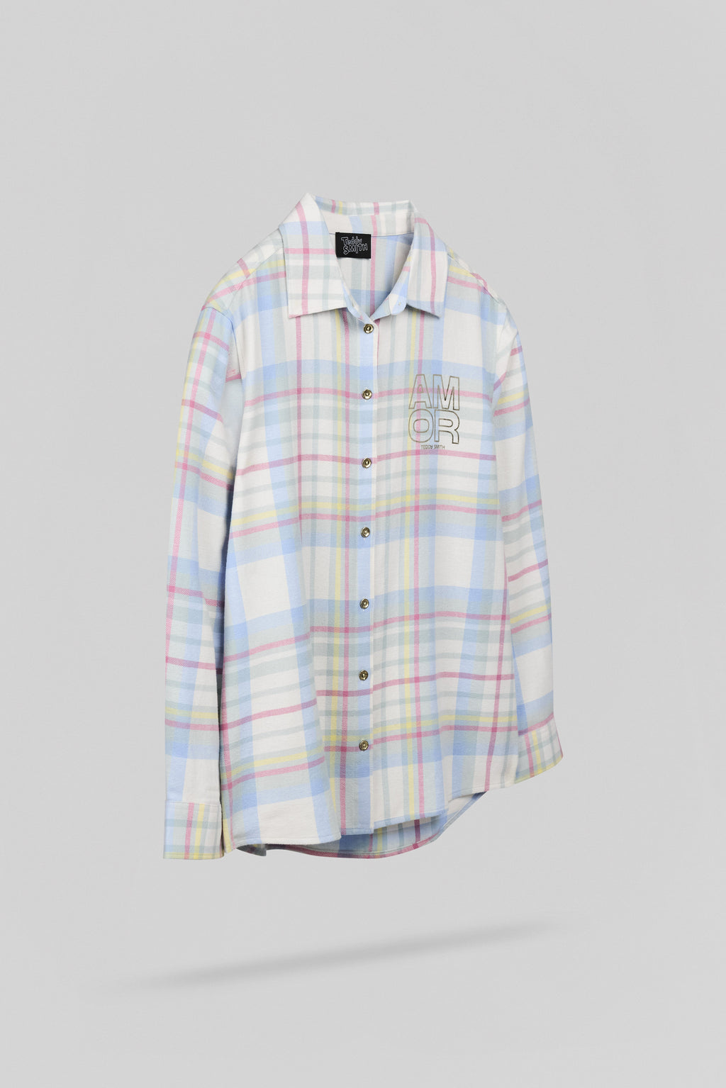 Chemise ample à carreaux C-CLARA ML MIDDLE WHITE - 2