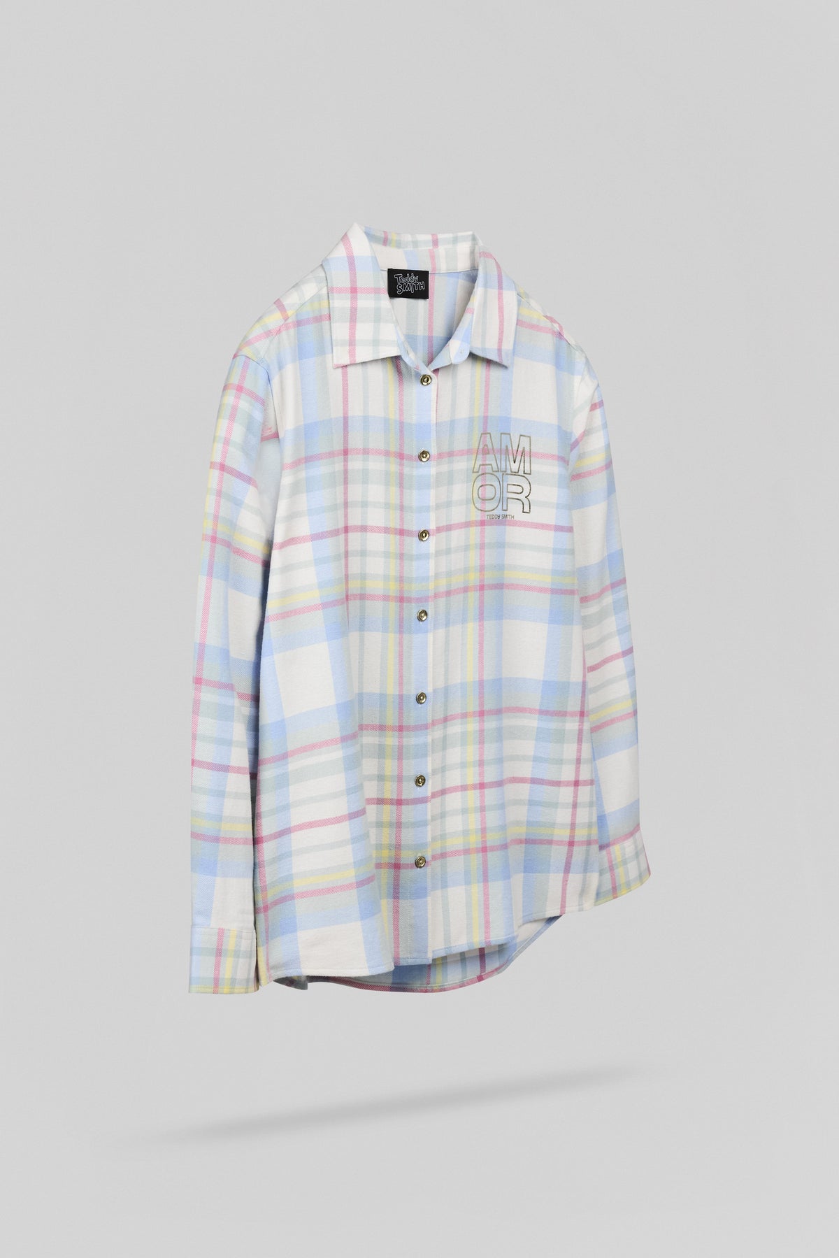 Chemise ample à carreaux C-CLARA ML MIDDLE WHITE - 2