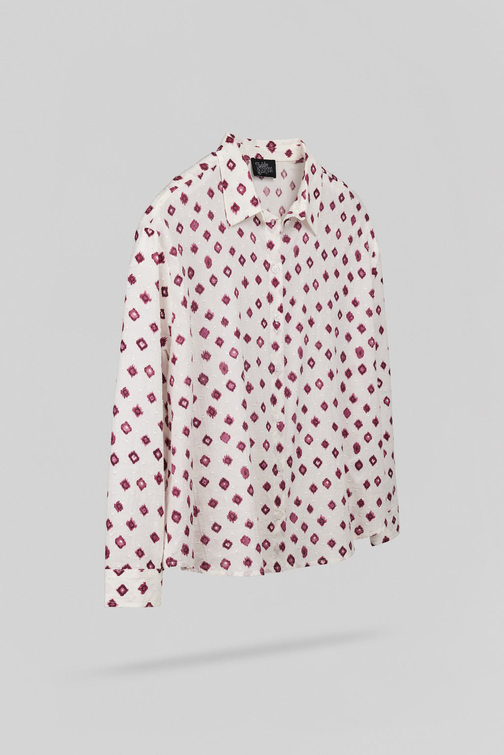 Chemise sérigraphiée coupe classique C-LIVIANA ML FRAMBOISE FONCE - 2