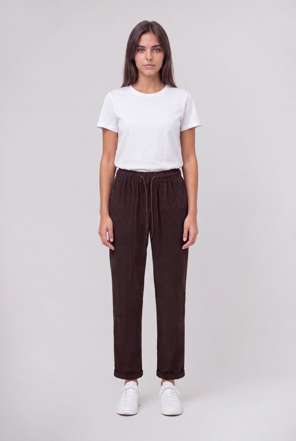 Pantalon en velours TEDDY VELOURS MARRON FONCE - 1