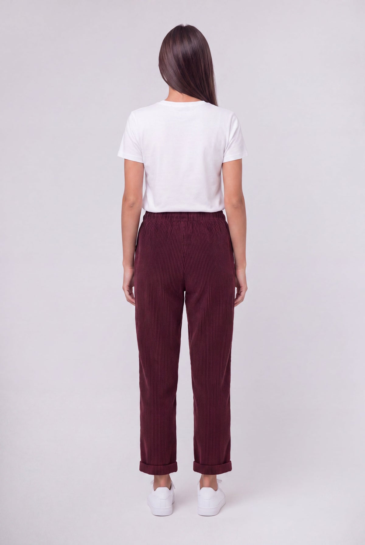 Pantalon en velours TEDDY VELOURS BORDEAUX FONCE - 2