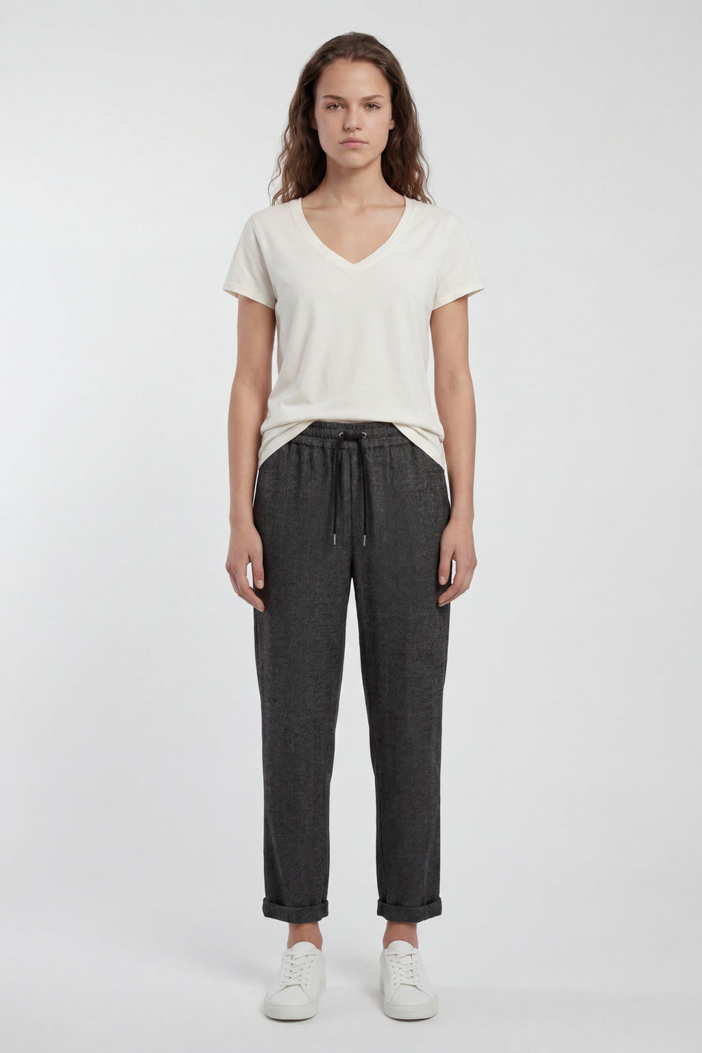 Pantalon ville aspect milano TEDDY CITY MELANGE BLACK - 1