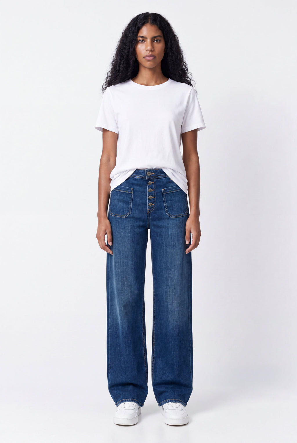 Jean flare P-JOSEFA BUTTON VINTAGE/INDIGO - 1