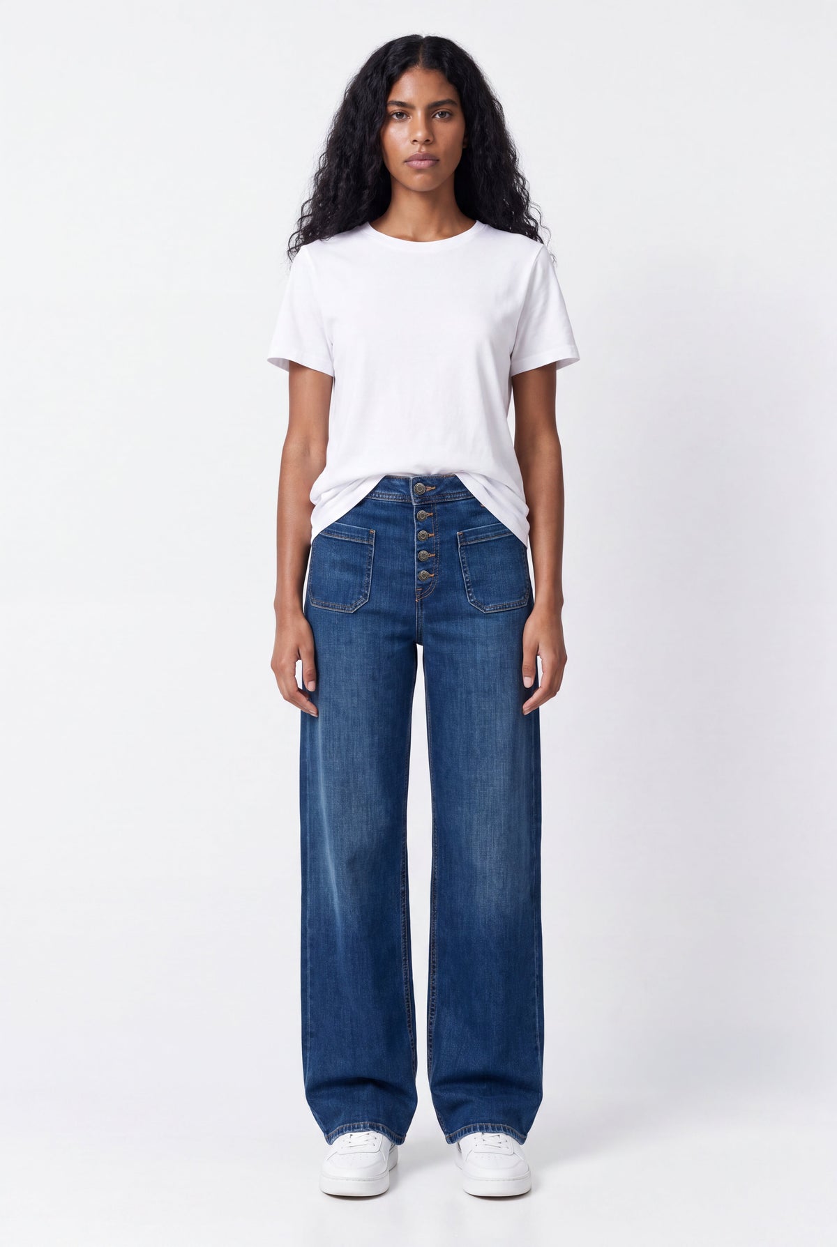 Jean flare P-JOSEFA BUTTON VINTAGE/INDIGO - 1