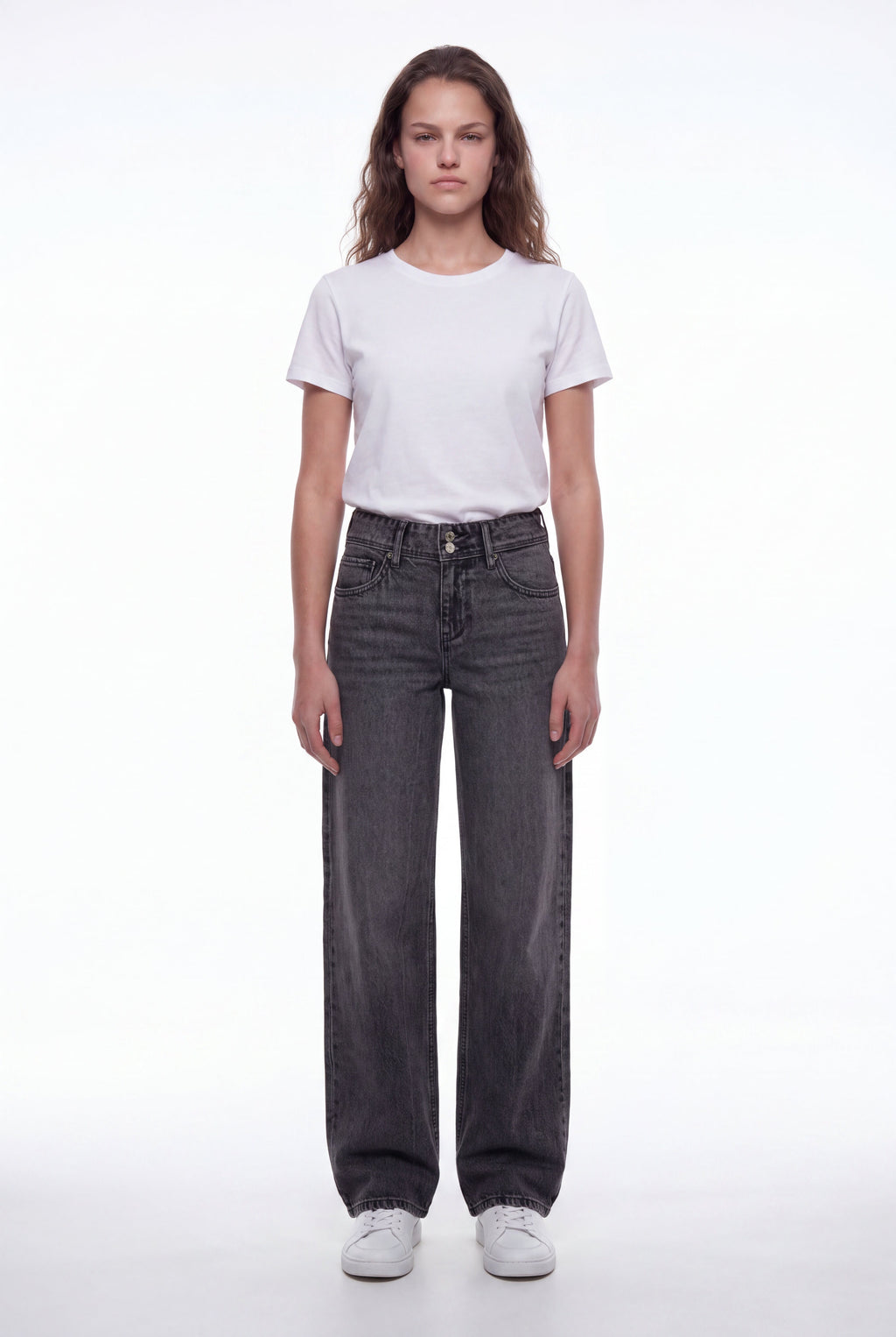 Jean fit loose P-GLADYS LOW WI NOIR - 1