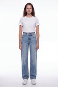 Jean fit loose P-GLADYS LOW WI FRIPP/INDIGO CLAIR - 1