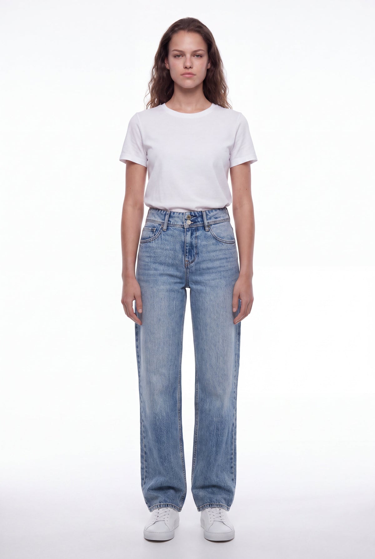 Jean fit loose P-GLADYS LOW WI FRIPP/INDIGO CLAIR - 1