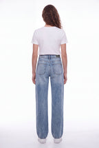 Jean fit loose P-GLADYS LOW WI FRIPP/INDIGO CLAIR - 2