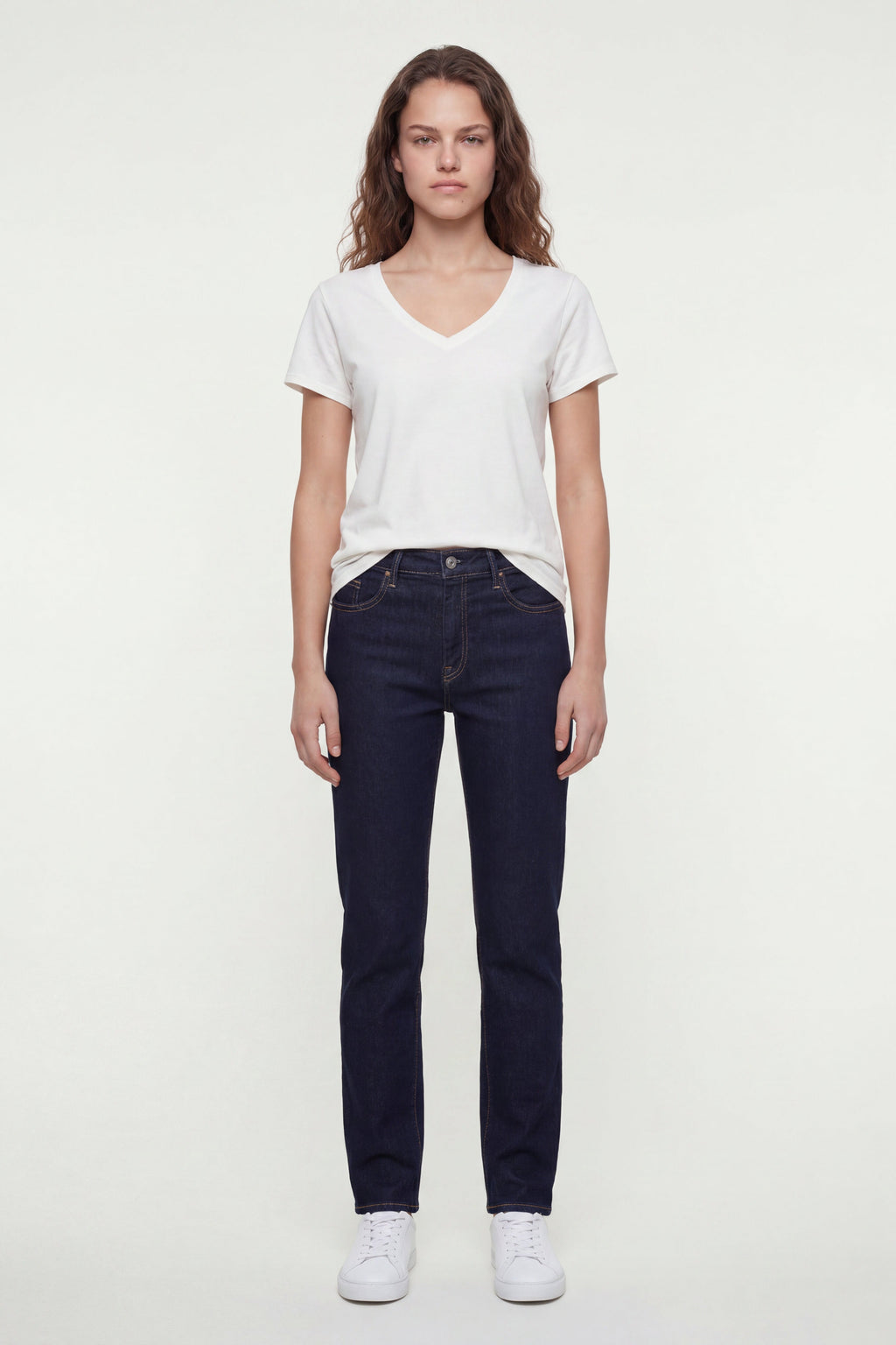 Jean skinny taille haute P-BELLA HW SKIN DARK BLUE - 1