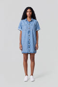 Robe courte en denim R-BLOSSOM MC FRIPP/INDIGO CLAIR - 1