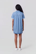 Robe courte en denim R-BLOSSOM MC FRIPP/INDIGO CLAIR - 2