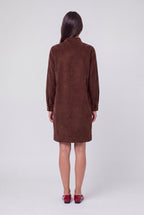 Robe droite velours côtelé R-VICKA ML CHOCOLAT - 2