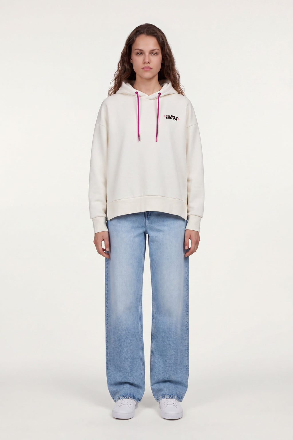 Sweat à capuche S-BIRD HOODY MIDDLE WHITE - 1