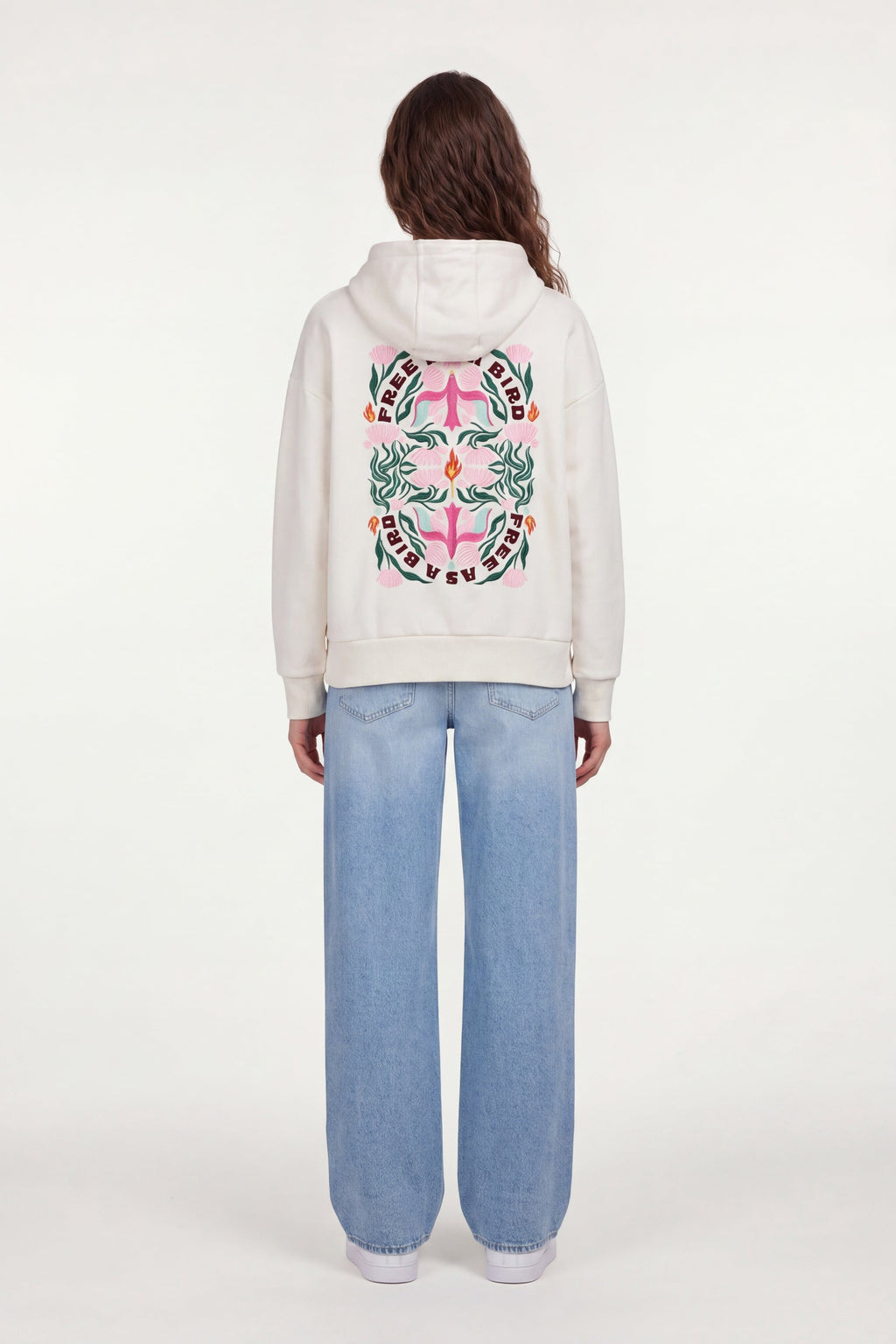 Sweat à capuche S-BIRD HOODY MIDDLE WHITE - 2