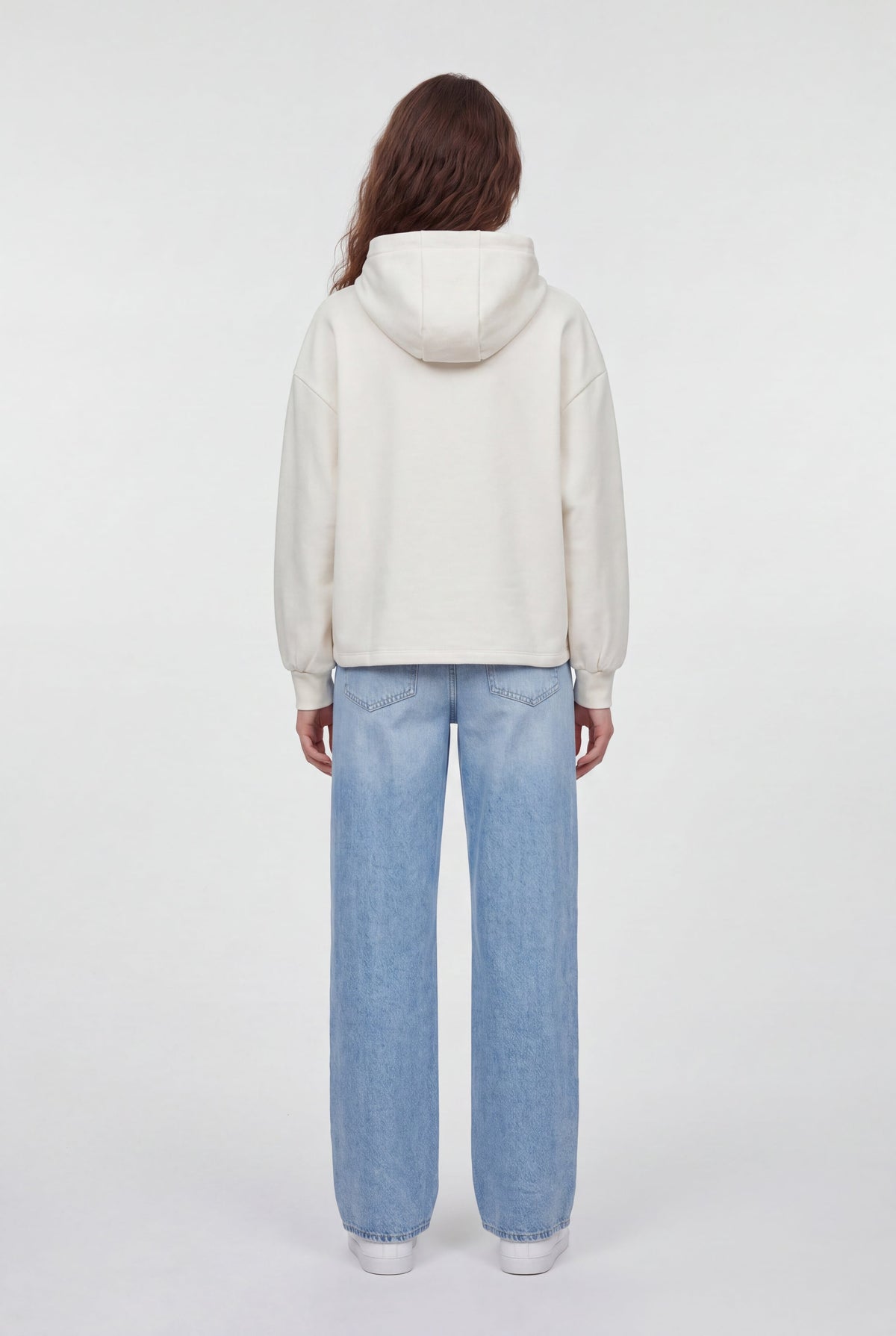 Sweat ample à capuche S-JULIETTE HOOD MIDDLE WHITE - 2