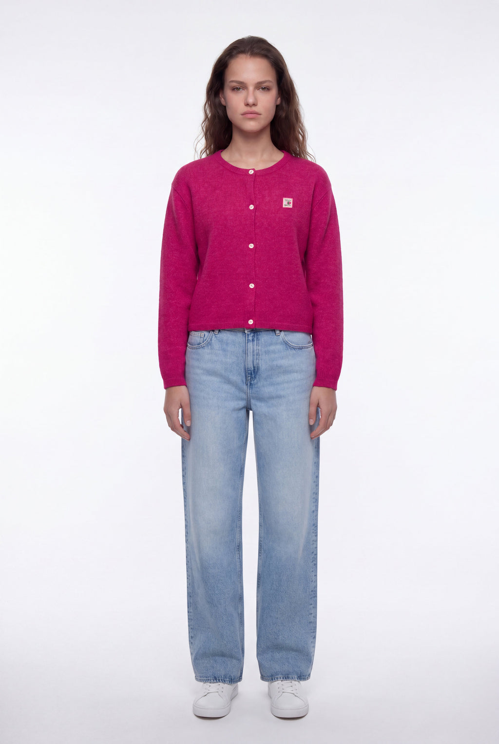 Gilet en maille G-AMELIA FUSHIA CHINE - 1