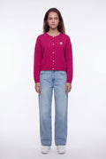 Gilet en maille G-AMELIA FUSHIA CHINE - 1