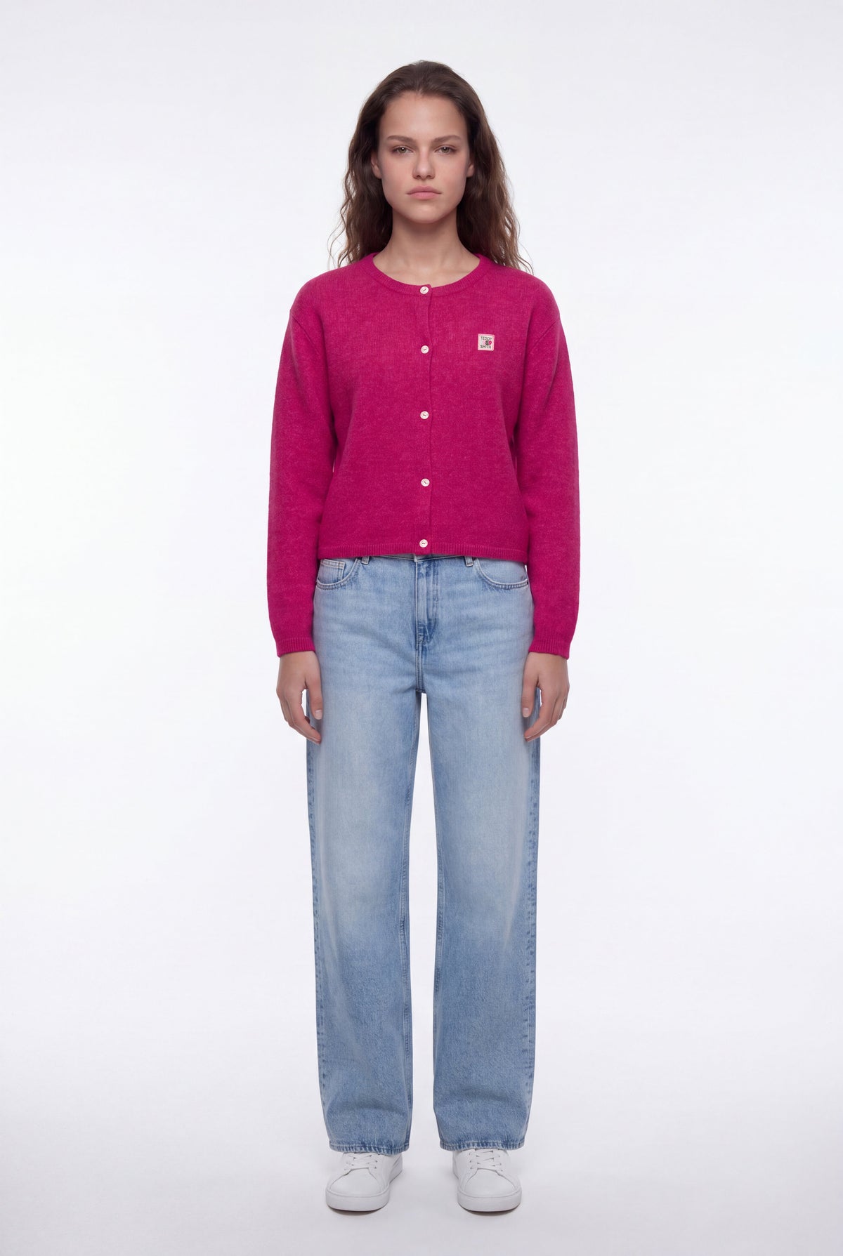 Gilet en maille G-AMELIA FUSHIA CHINE - 1