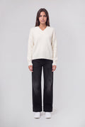 Pull oversize col V P-KEITH MIDDLE WHITE - 1