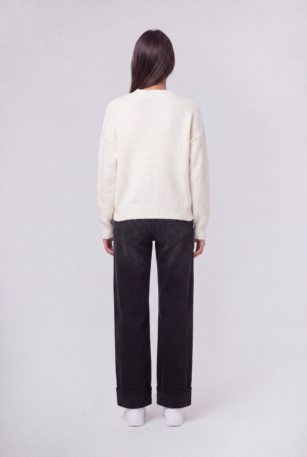 Pull oversize col V P-KEITH MIDDLE WHITE - 2