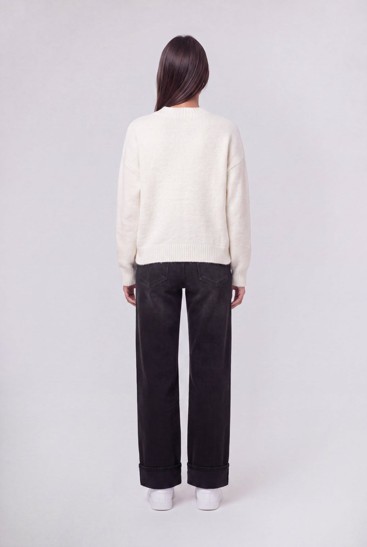 Pull oversize col V P-KEITH MIDDLE WHITE - 2