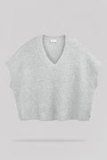 Pull oversize sans manches P-MALIA GRIS CHINE - 1