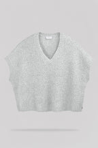 Pull oversize sans manches P-MALIA GRIS CHINE - 1