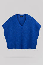 Pull oversize sans manches P-MALIA INTENSE BLUE - 1