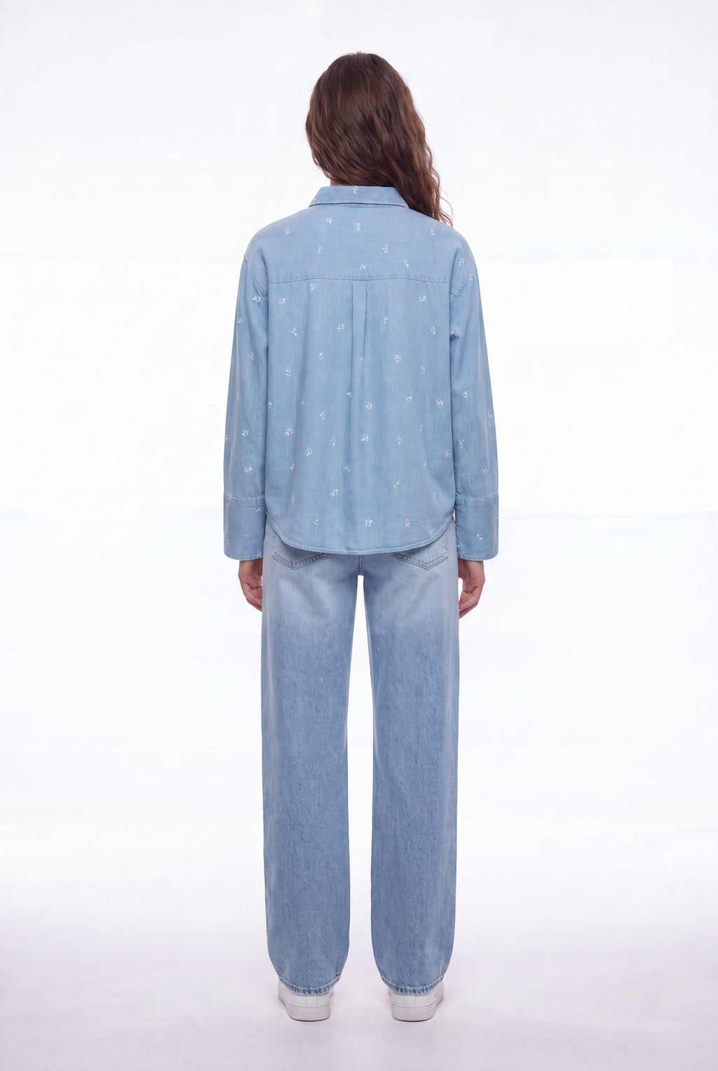 Chemise droite avec broderies C-ELIANE ML DENIM - 2