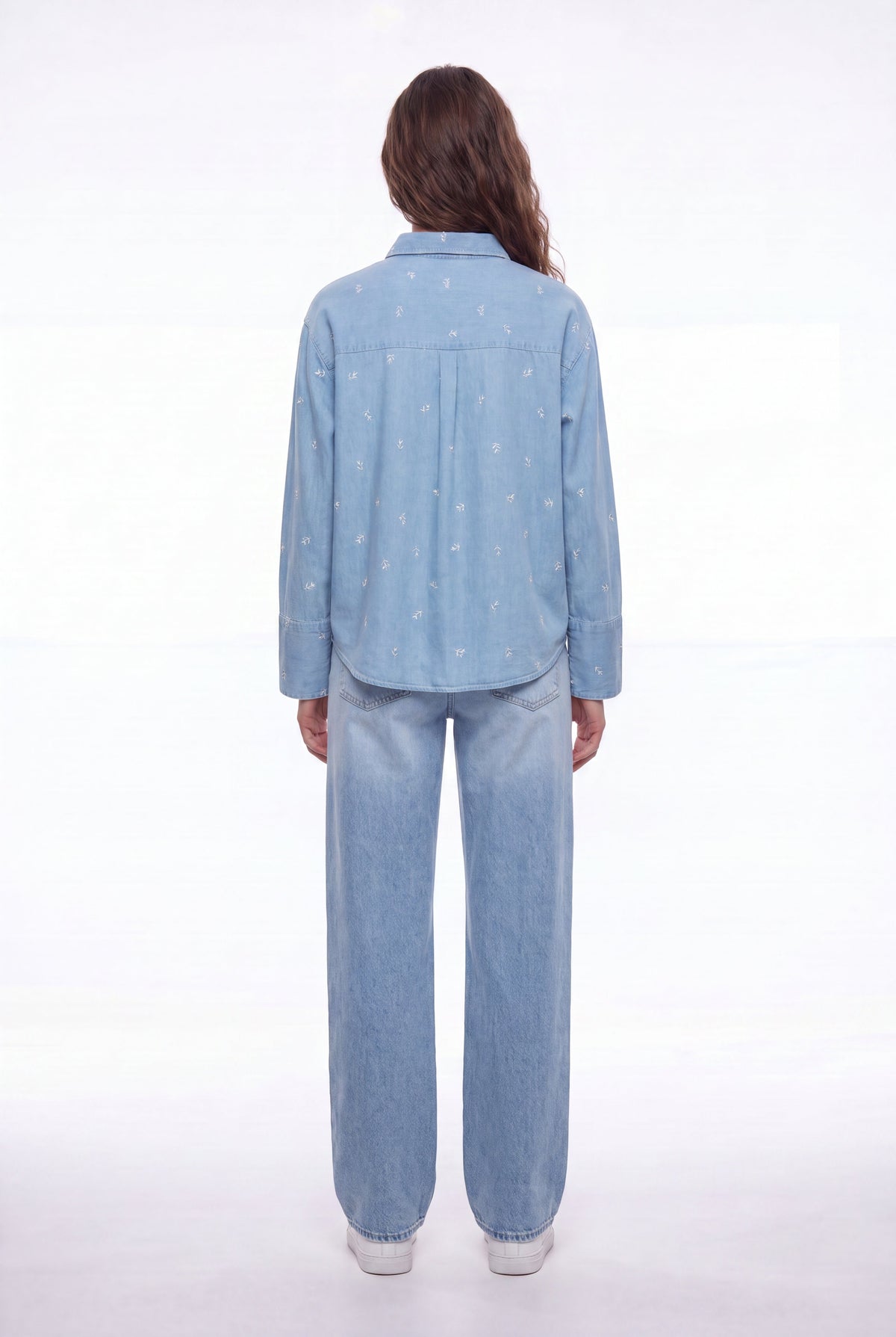 Chemise droite avec broderies C-ELIANE ML DENIM - 2