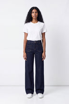 Jean flare taille haute P-JOSEFA 4PP DE DARK BLUE - 1