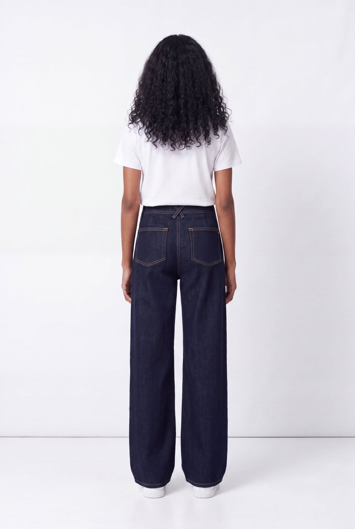 Jean flare taille haute P-JOSEFA 4PP DE DARK BLUE - 2