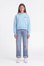 Sweat brodé S-BIRD HOODY JR BLEU CIEL - 1