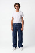 Jean droit denim pur coton MEMPHIS STRAIGH JR DARK BLUE - 1