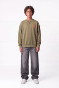 Sweat ample col rond S-BREAKFAST RC JR DUSTY KAKI - 1