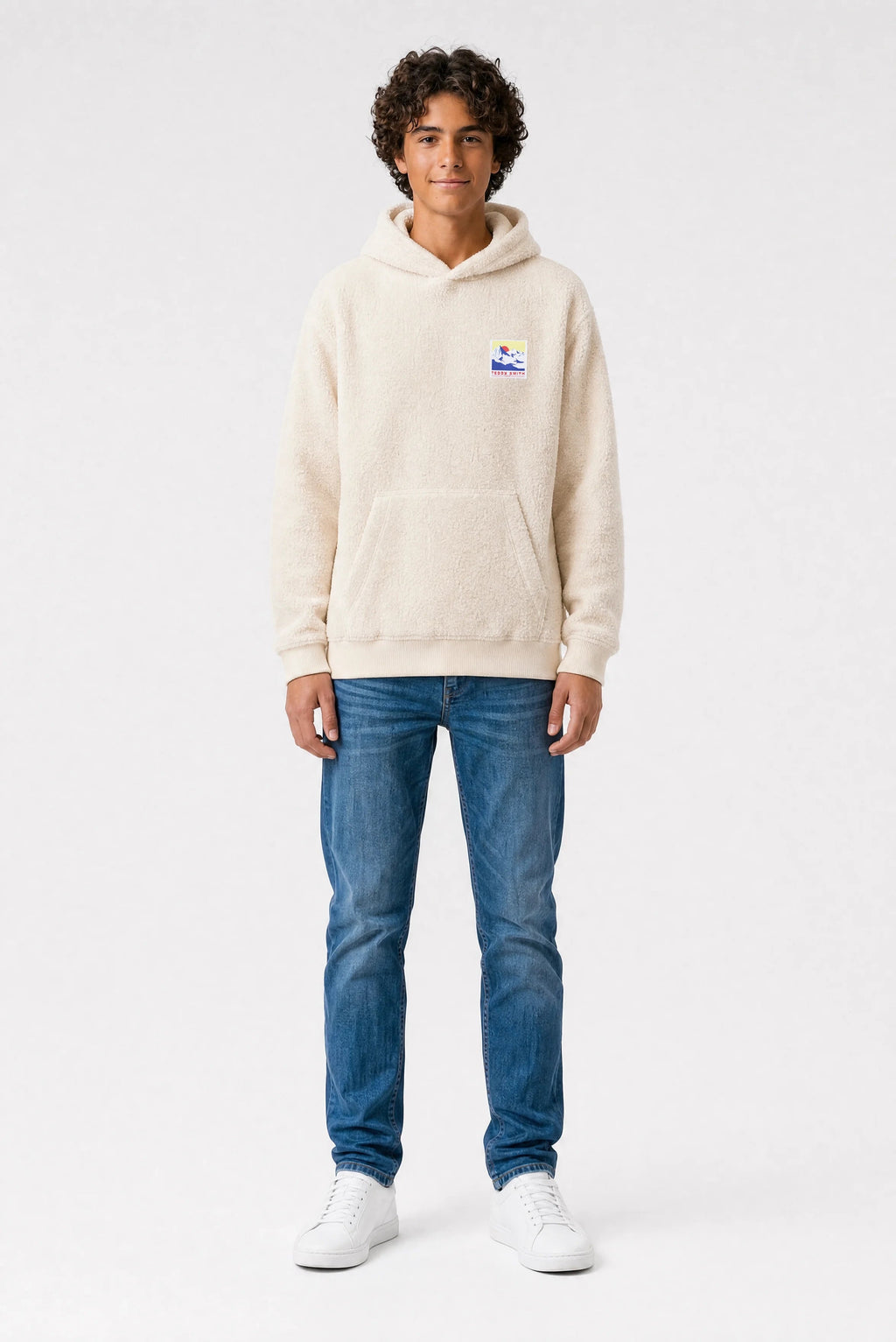 Sweat sherpa à capuche S-OFT HOODY JR CREAM - 1