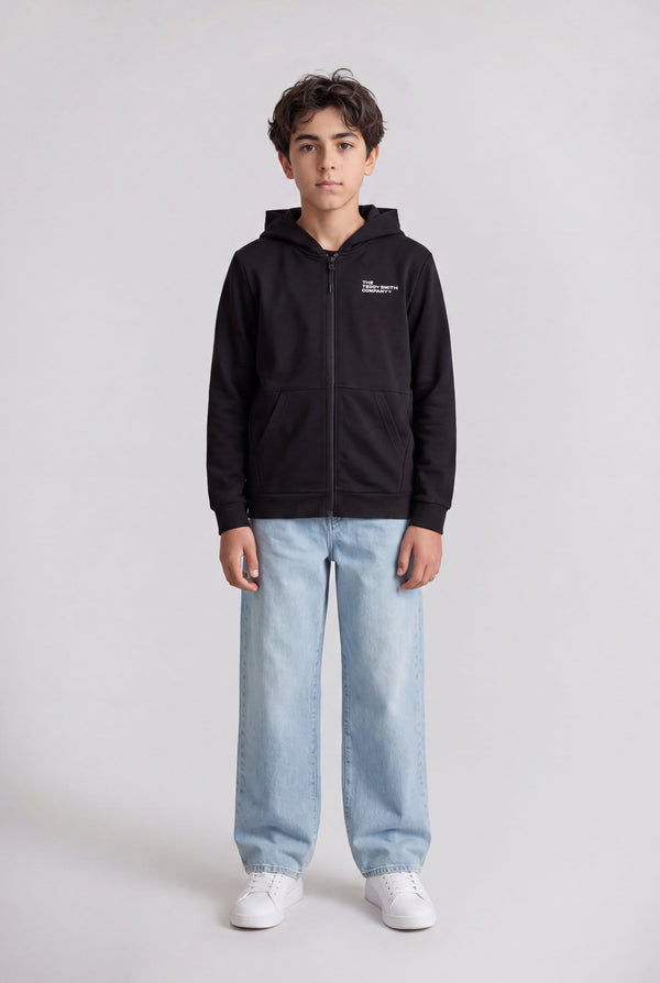 Gilet zippé à capuche GICLASS COMPANY JR NOIR - 1