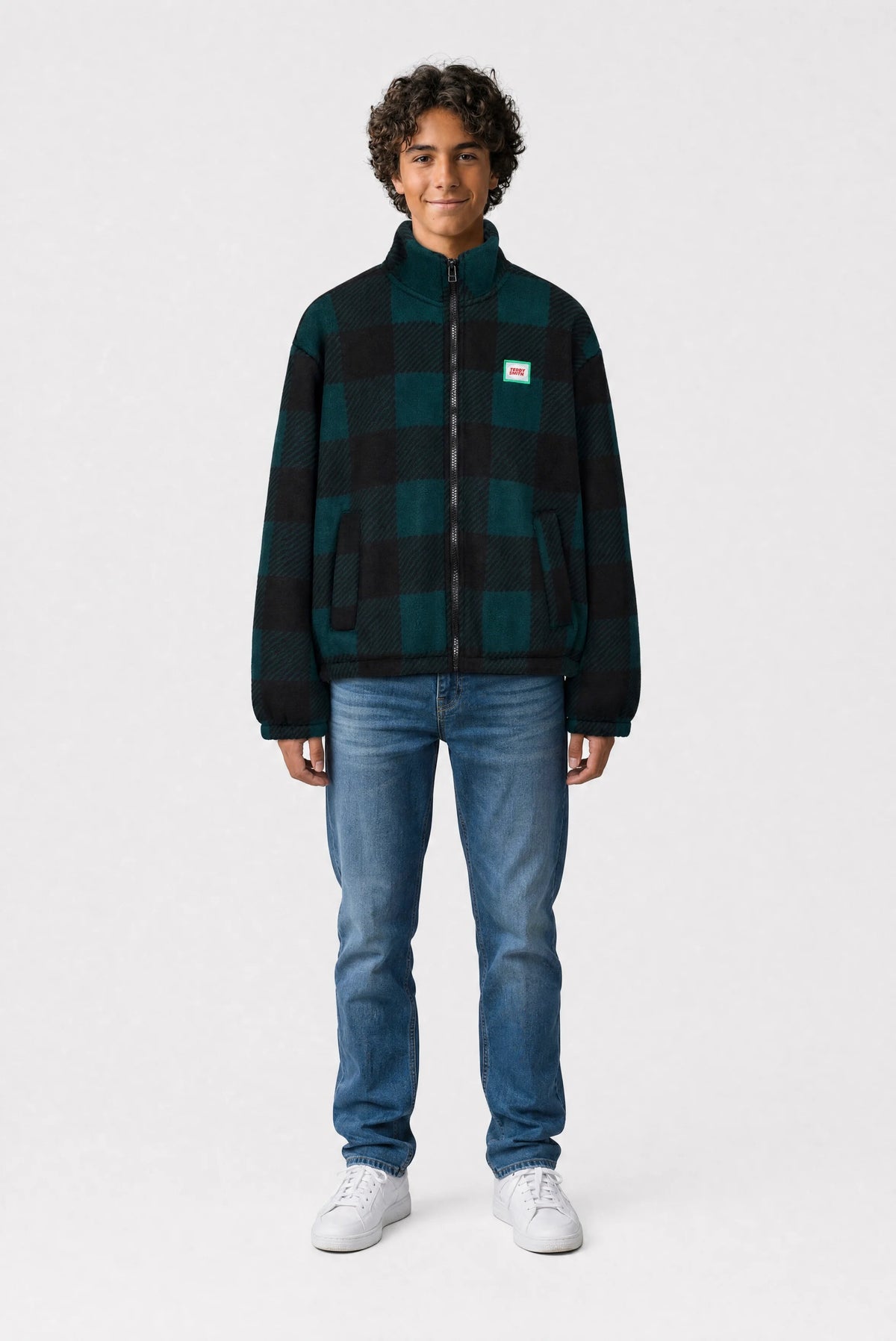 Blouson polaire B-CHARLES JR VERT PIN - 1