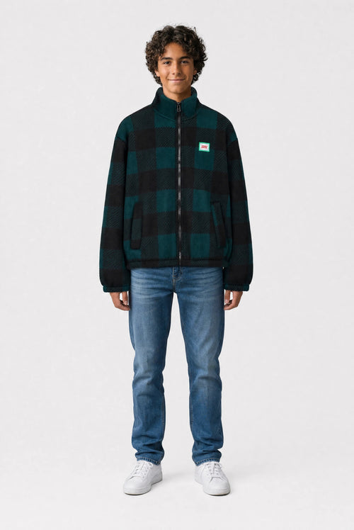 Blouson polaire B-CHARLES JR VERT PIN - 1