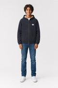 Blouson à capuche sherpa B-QUENTIN JR DARK NAVY - 1