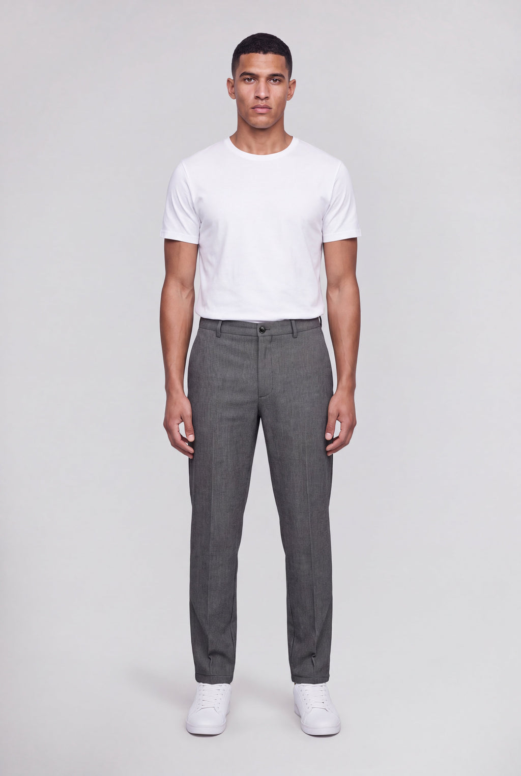 Pantalon ville P-CONRAD GRIS CHINE - 1