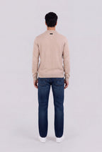 Polo jacquard col zippé P-LYNN ML BEIGE LIN - 2