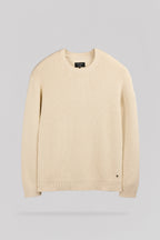 Pull col rond P-HOWARD BEIGE LIN - 1
